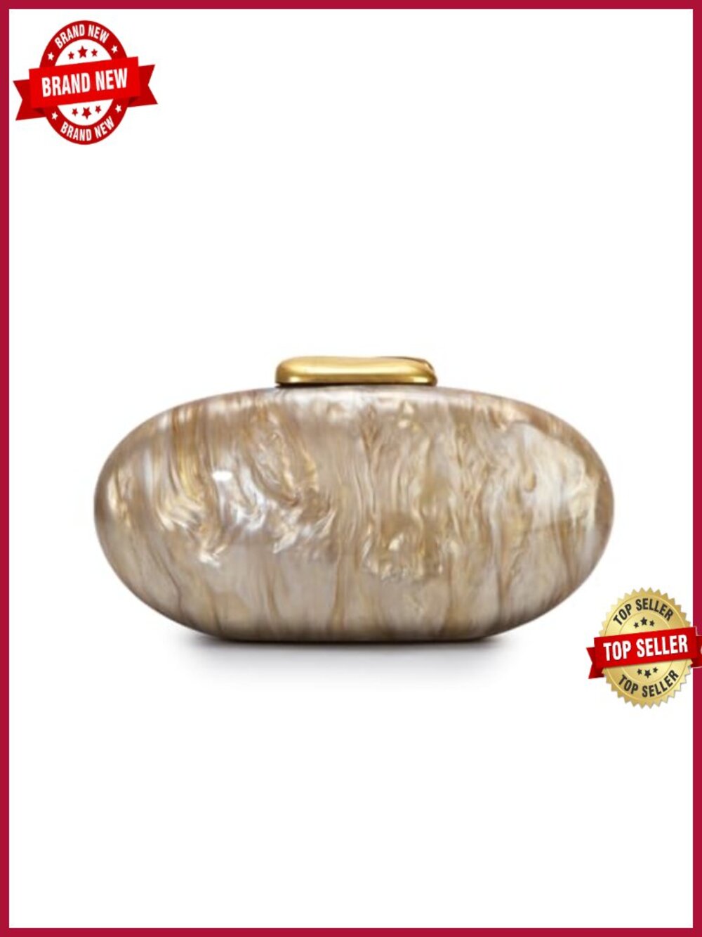 Acrylic Evening Clutch Oval Seashell Shoulder Purse